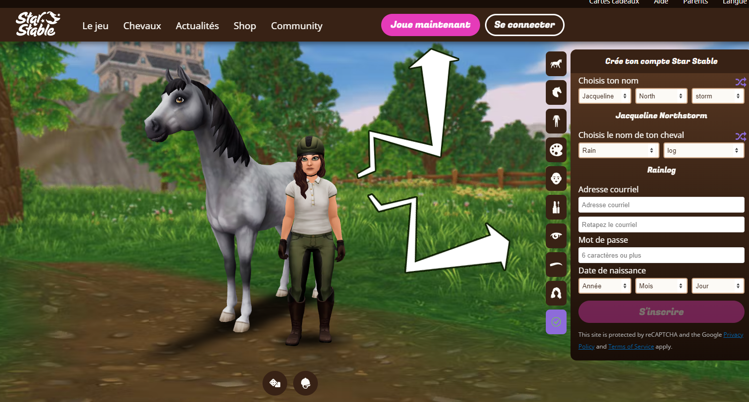 creer un compte sur Star Stable Online